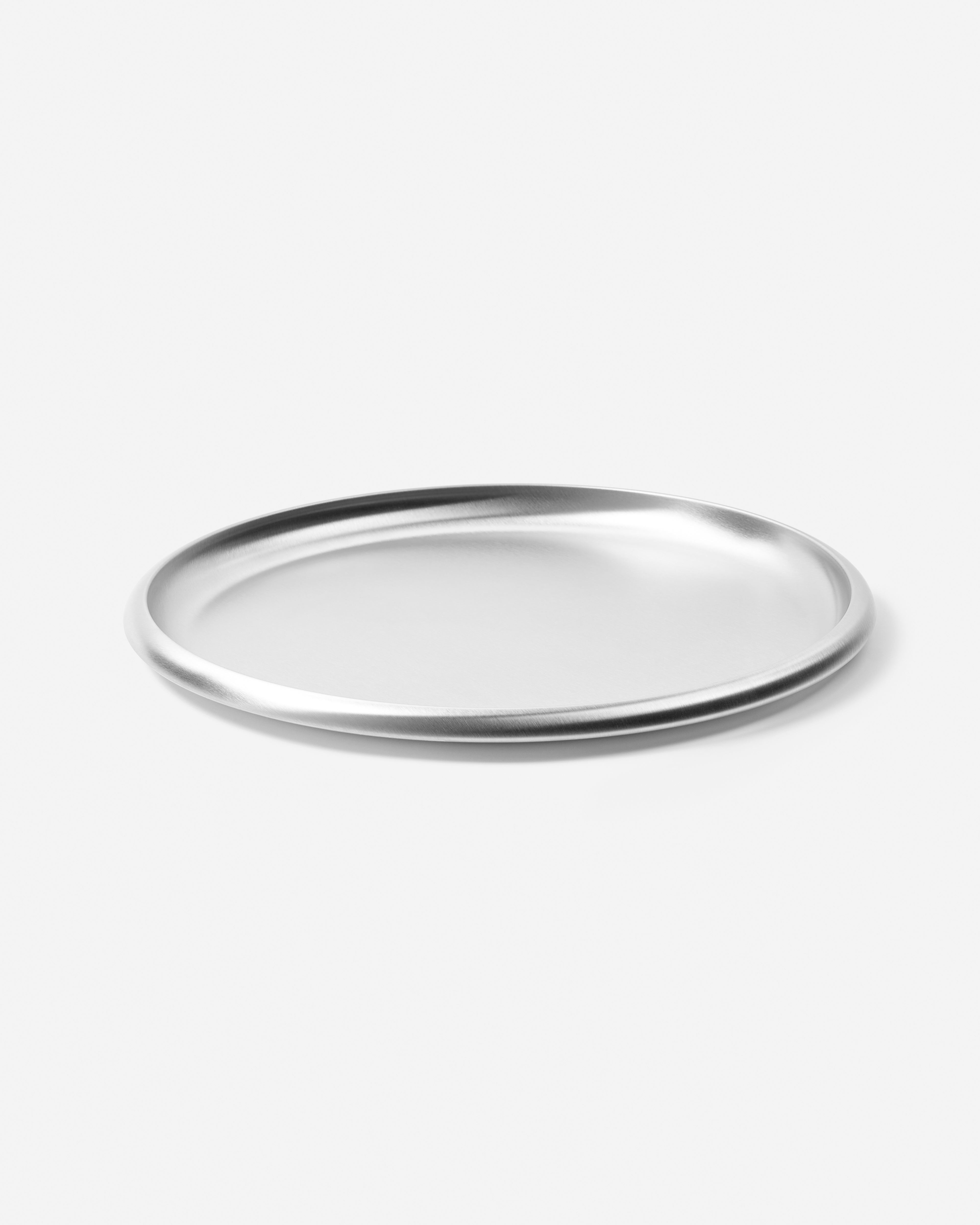 Round Steel Tray 300 - Brushed / Set of 8