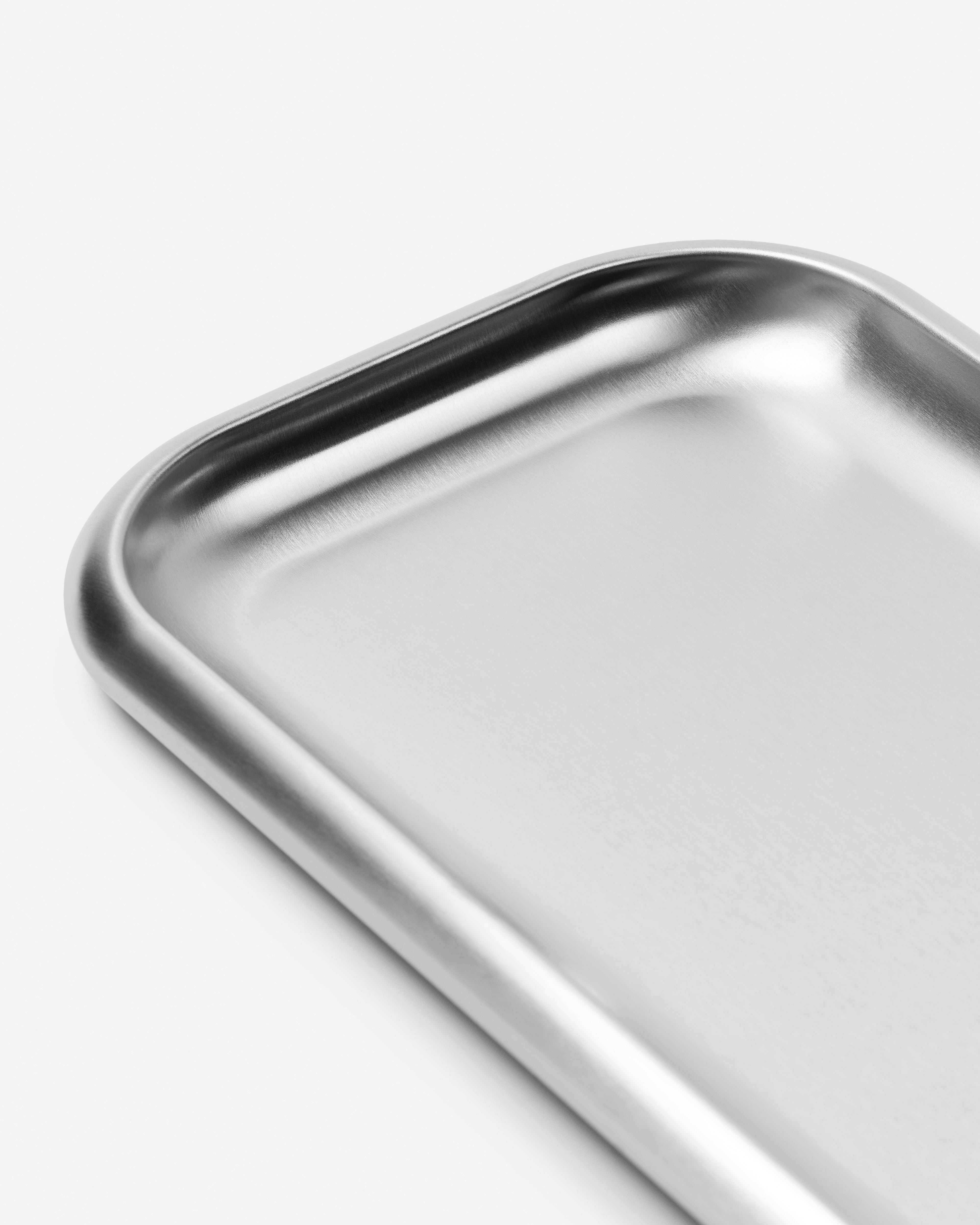 Small Steel Serving Tray - Brushed